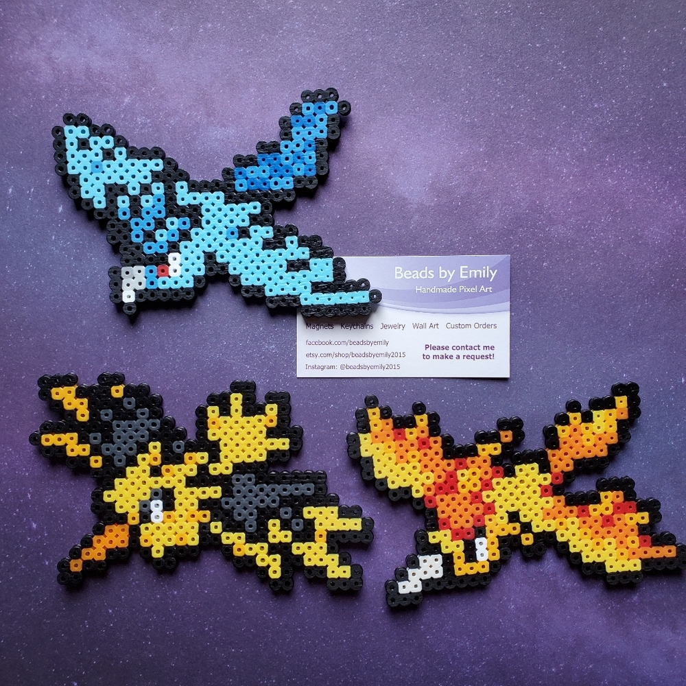 Articuno, Zapdos, Moltres Magnets - Handmade Pokemon Home Decor - Game Room